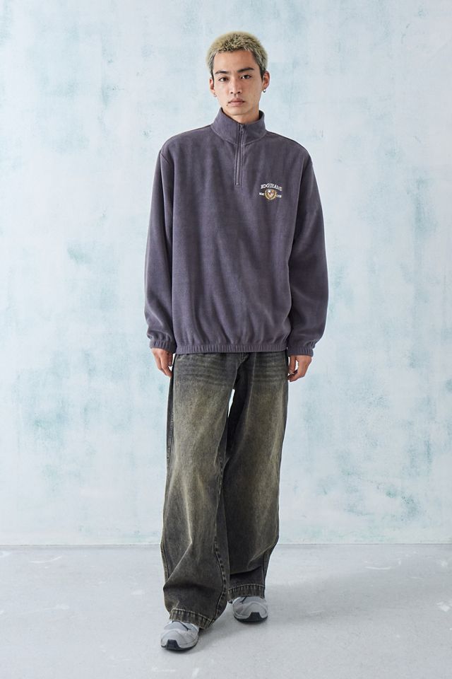 BDG Purple Crest Fleece Mock Neck Sweatshirt #2