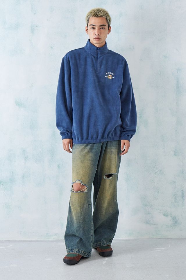 BDG Blue Crest Fleece Mock Neck Sweatshirt #2