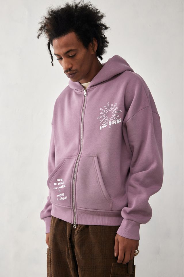 Sudadera con Capucha y Cremallera UO Morada con Gráfico de Michael