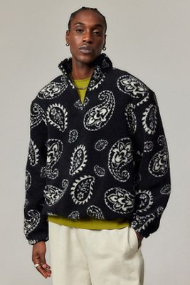 BDG Paisley Borg Quarter-Zip Fleece