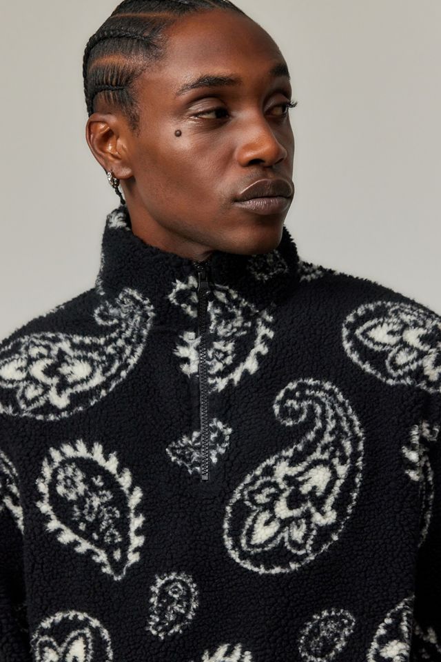 BDG Paisley Borg Quarter-Zip Fleece #1