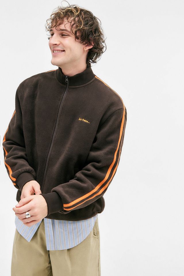 iets frans... Taped Brown Fleece Track Top #2