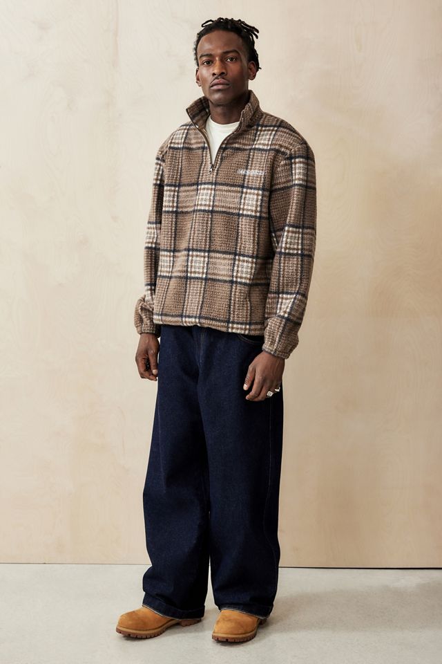 iets frans... Brown Heritage Check Half-Zip Fleece #1