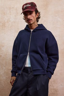 Loom Navy Borg-Lined Zip-Up Hoodie