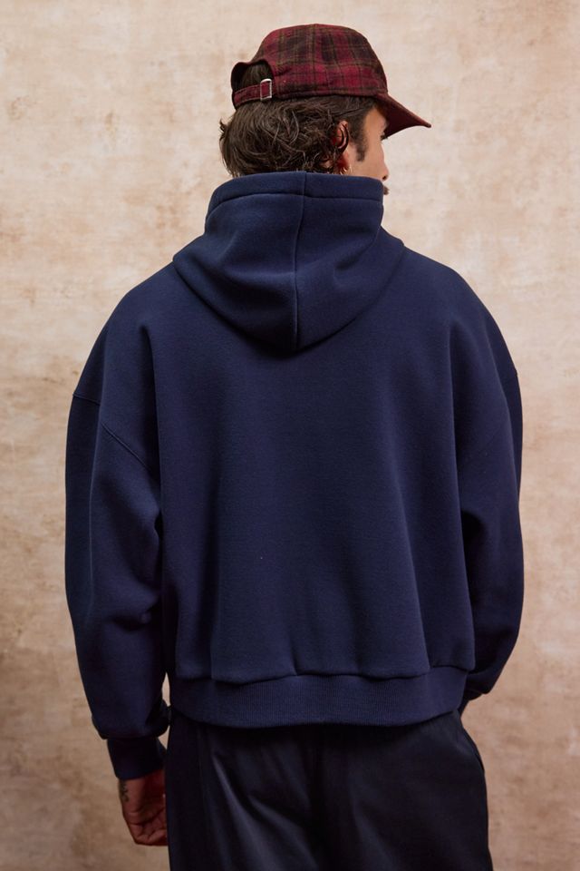Sudadera con Capucha y Cierre Loom Azul Marino con Forro Borg #4