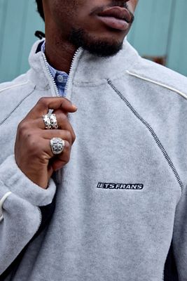 iets frans... Grey & Black Panel Fleece