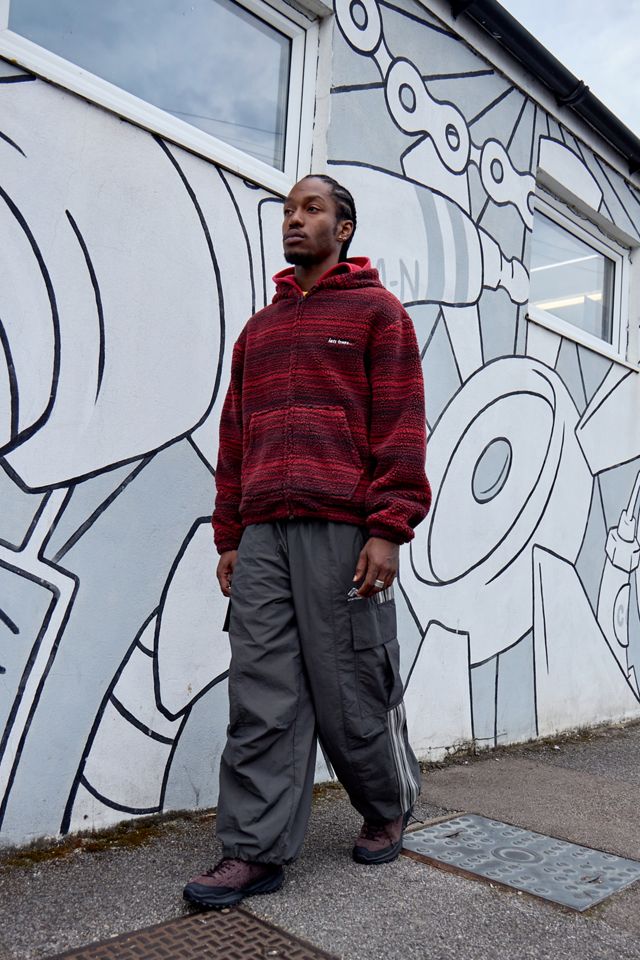 iets frans... Burgundy Stripe Fleece Hoodie #1