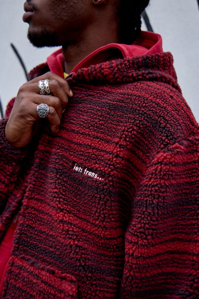 iets frans... Burgundy Stripe Fleece Hoodie #2