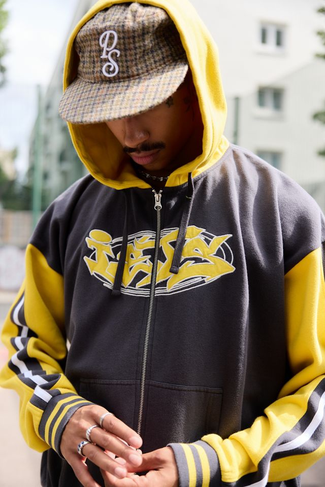 iets frans... Sweat à capuche zippé bleu marine et jaune à blocs de couleurs #2