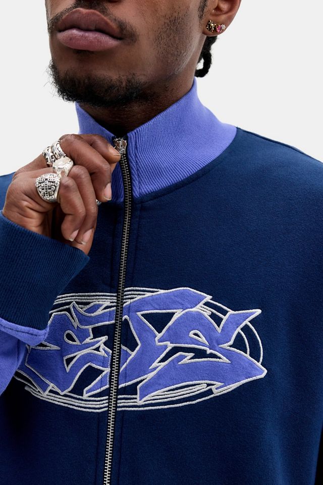 iets frans... Blaue Block-Trainingsjacke #1