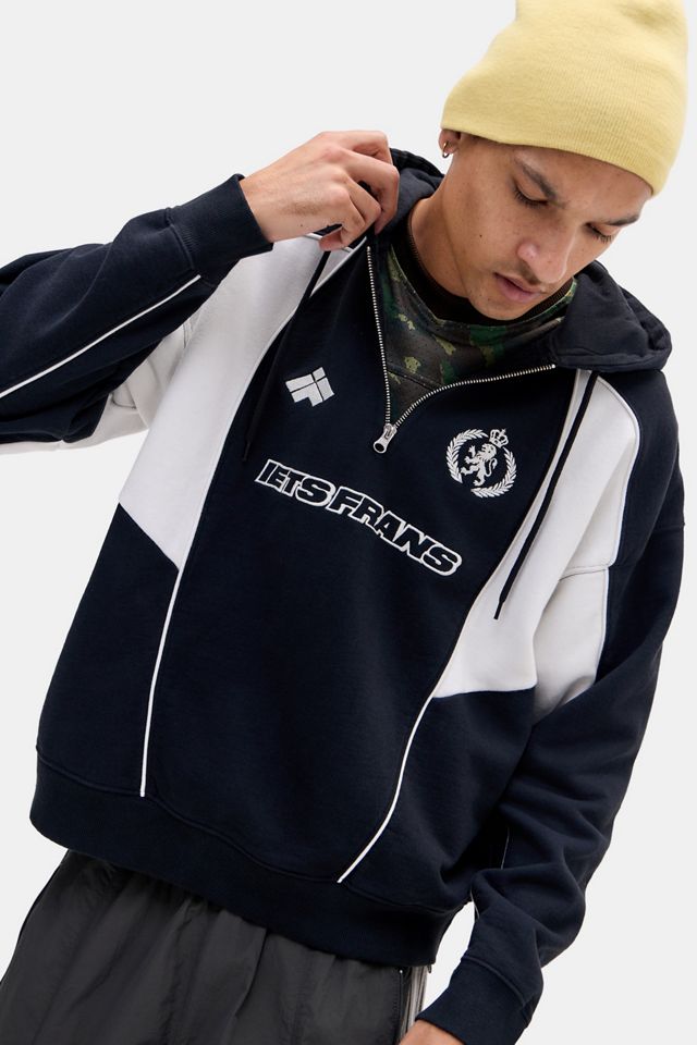 iets frans... Sudadera con Capucha Negra con Cremallera de Cuarto y Ribetes #1