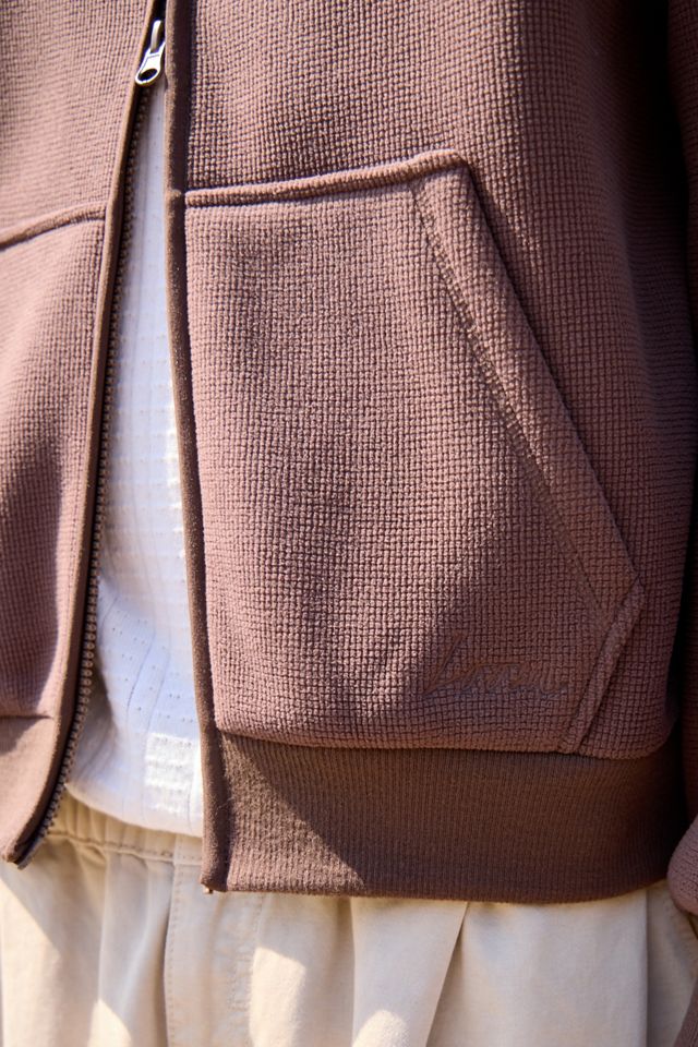Loom Braune Waffel-Fleece-Gefütterte Zip-Kapuzenjacke #3