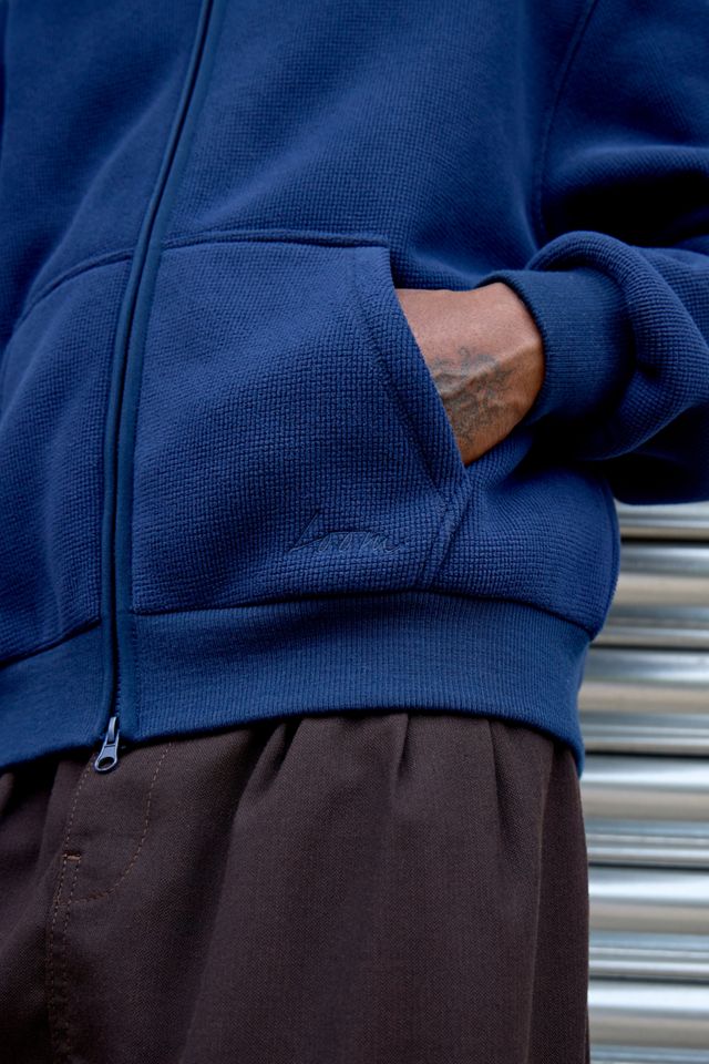 Loom Navy Waffle Fleece Lined Zip-Through Hoodie #2