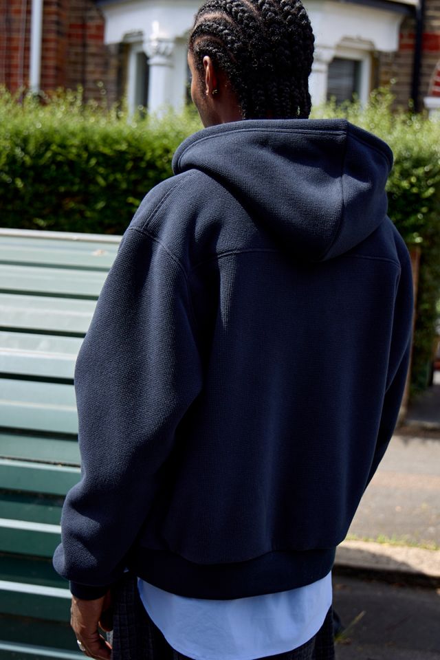 Loom Black Waffle Fleece Lined Zip-Through Hoodie #2