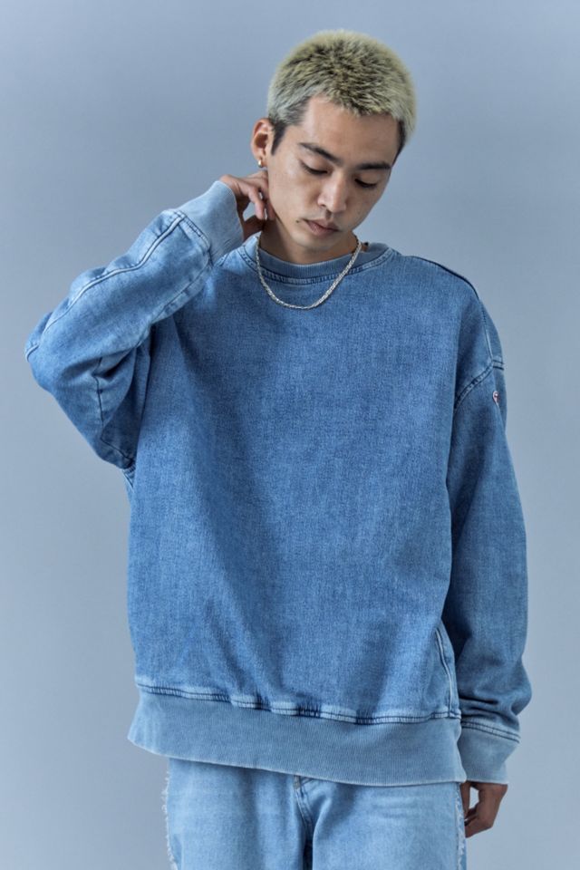 D-Krib washed-denim sweatshirt