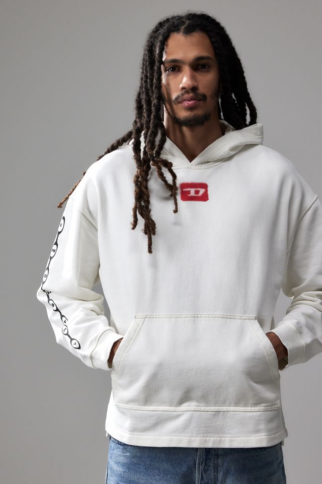 Diesel white hoodie hotsell