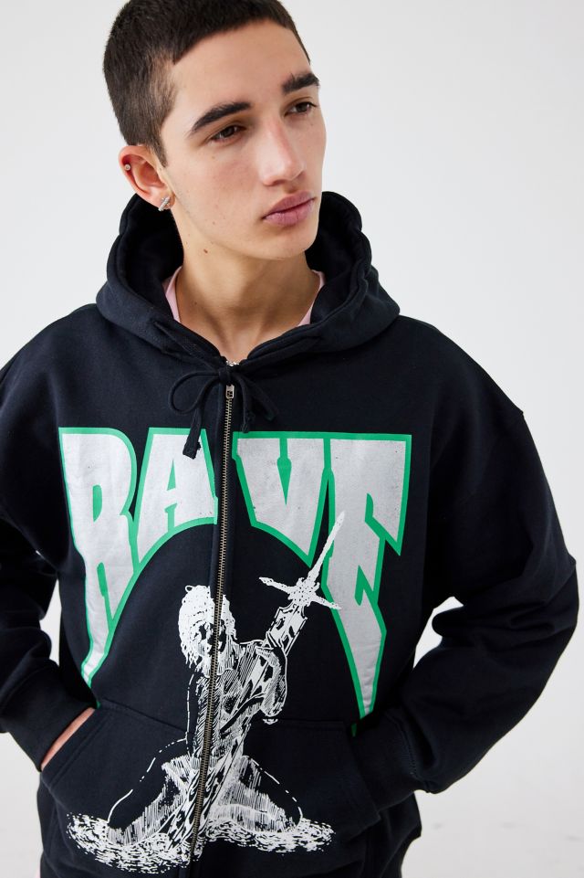 Rave Skateboards Black Casca Zip-Up Hoodie | Urban Outfitters UK