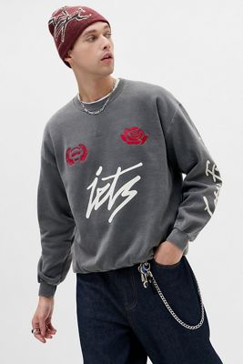 iets frans... Washed Black Sporty Sweatshirt