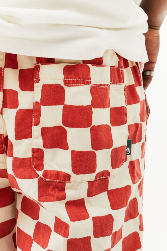 UO Orange Scacchiera Stampa Pantaloni Da Spiaggia #2