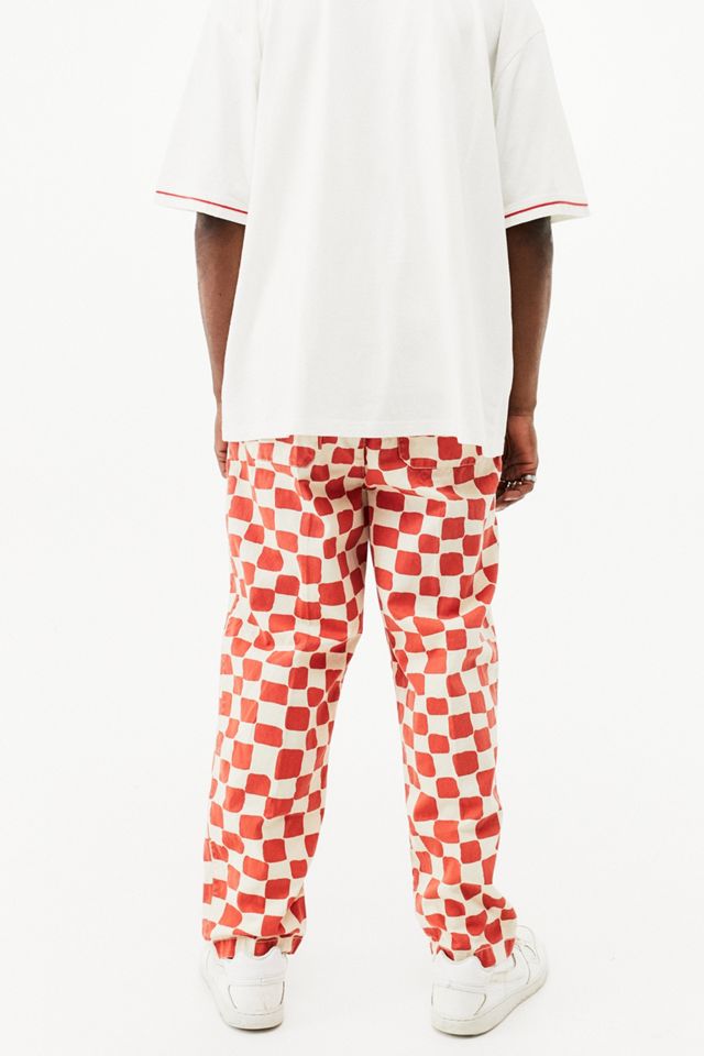UO Orange Scacchiera Stampa Pantaloni Da Spiaggia #3