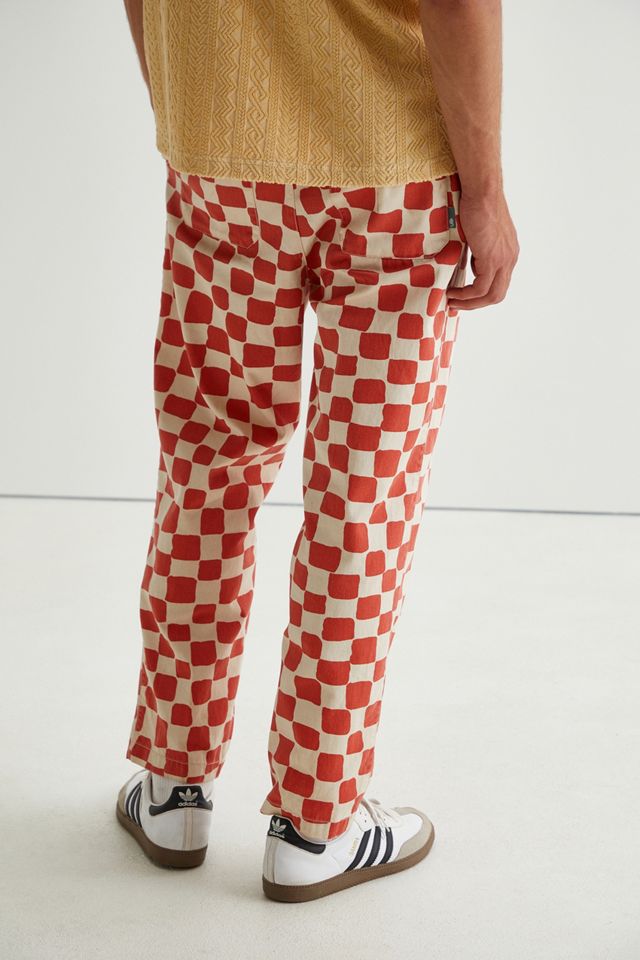 UO Orange Scacchiera Stampa Pantaloni Da Spiaggia #4
