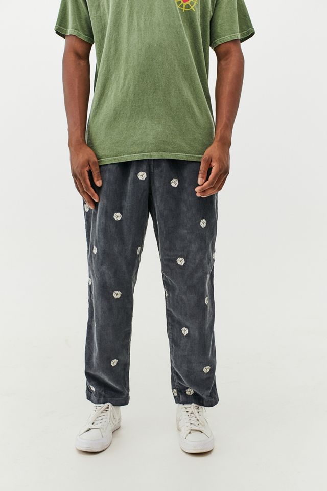 Urban Outfitters Uo Embroidered Corduroy Beach Pant In