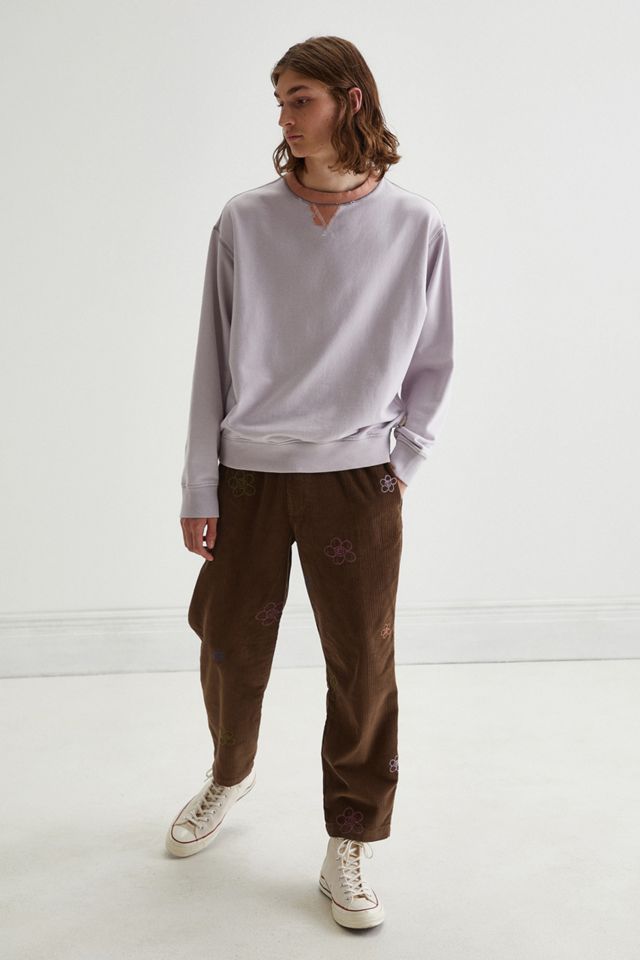 UO Pantalones de Flores de Pana Marrón #1