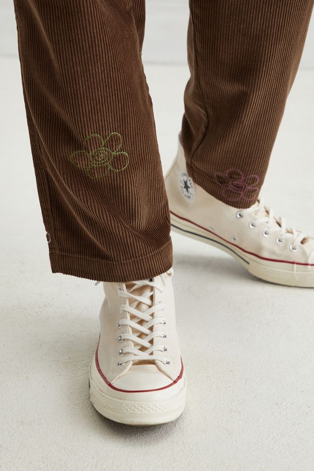 UO Pantalones de Flores de Pana Marrón #2