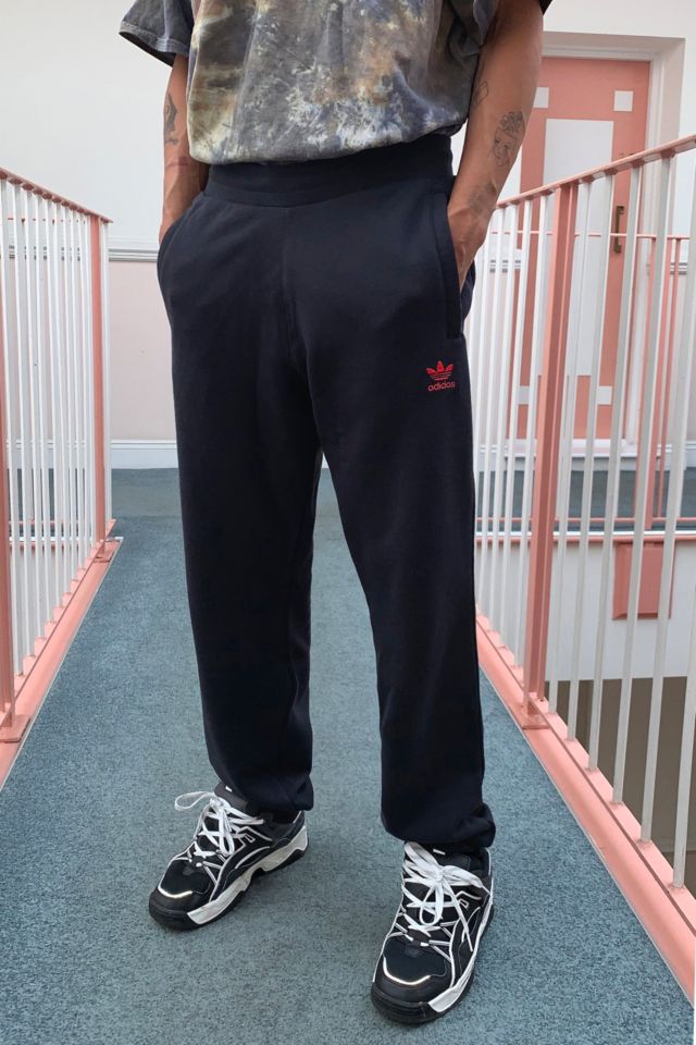 adidas Essentials Black Red Track Pants | Urban