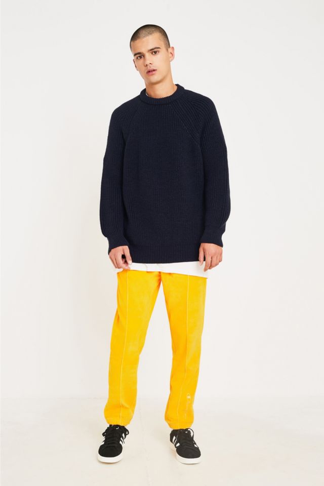 Champion yellow heavy hot sale velour track pants