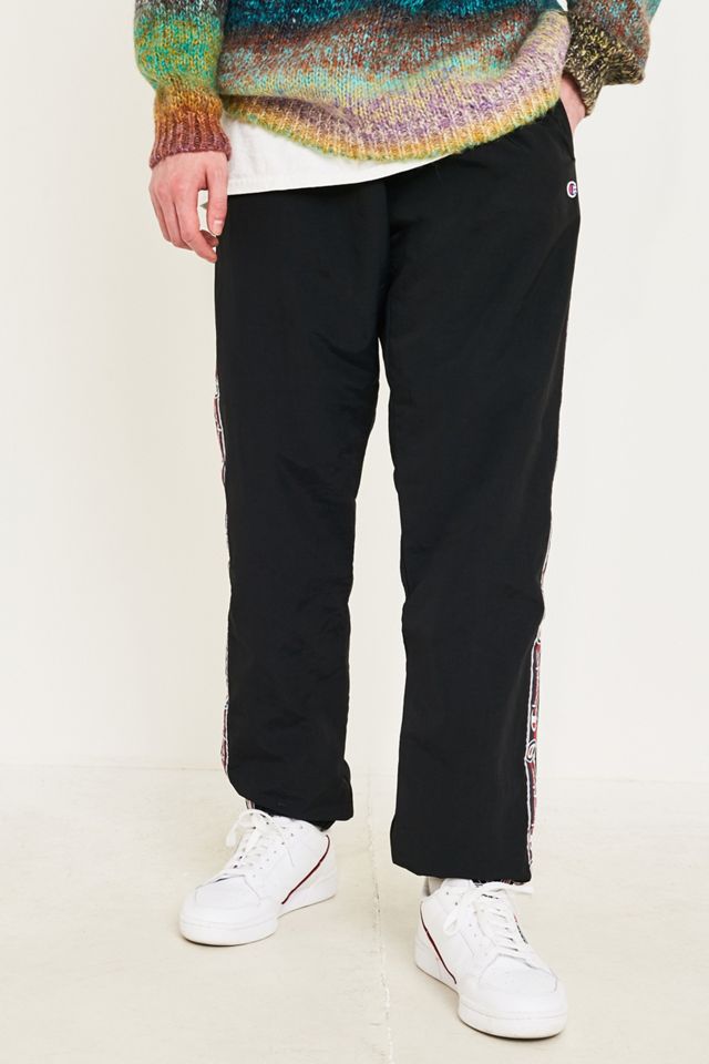 Champion Corp Logo Crinkle Nero Pantaloni da Pista #2