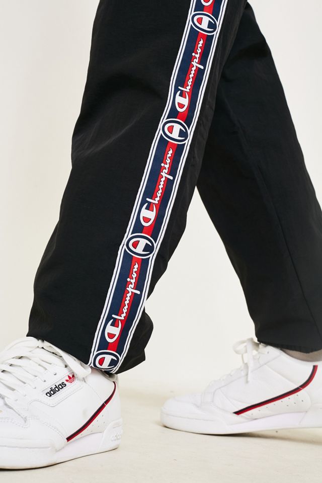 Champion Corp Logo Crinkle Nero Pantaloni da Pista #5
