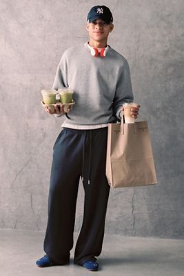 Joggers à ourlet ouvert noir délavé Standard Cloth