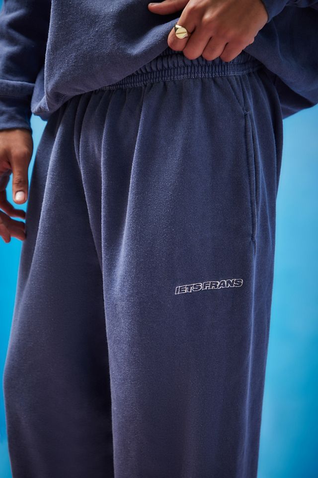 iets frans... Dark Blue Big Embroidered Joggers  #3