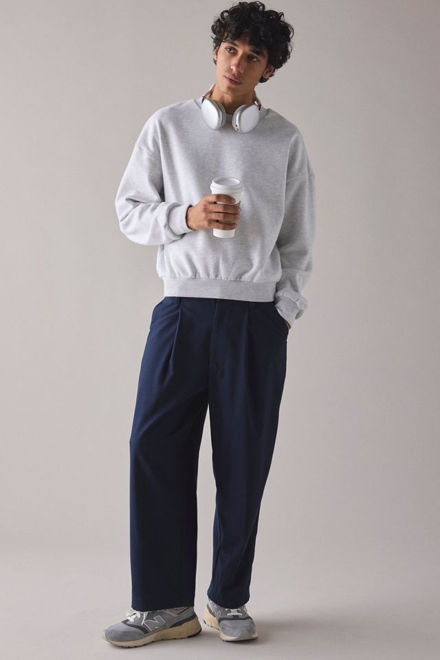 UO Navy Jason Pleated Trousers #1