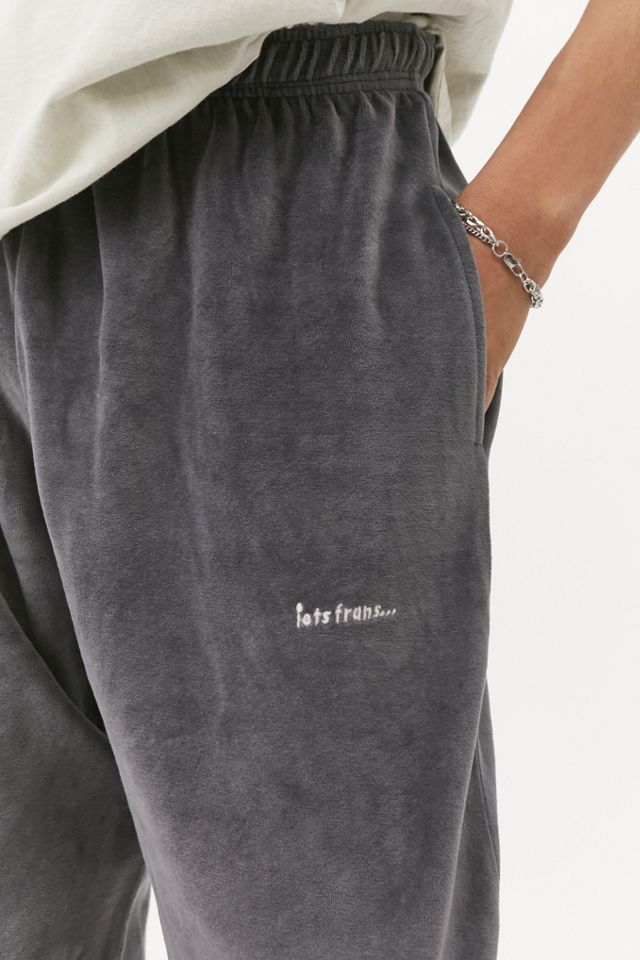 iets frans... Grey Washed Velour Joggers #3