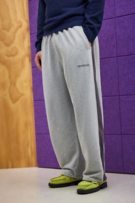 Anglan Navy Arch Logo Wide Leg Track Pants