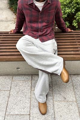 iets frans... Graue Harri Baggy-Jogginghose mit Paneelen