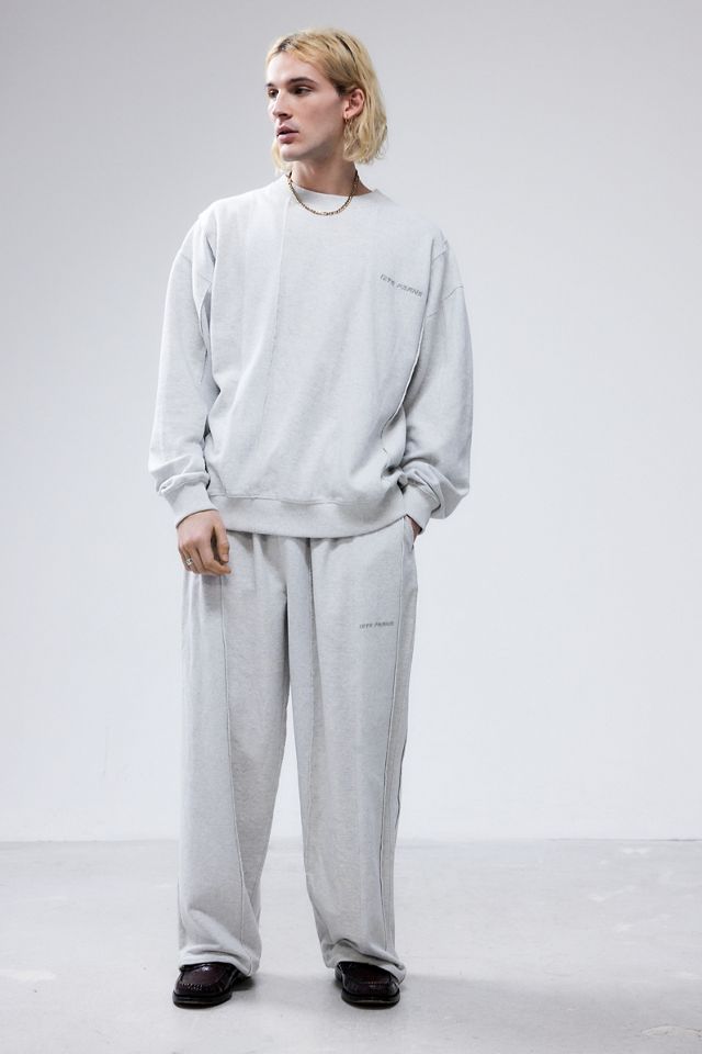 iets frans... Grey Marl Panelled Harri Baggy Joggers #1