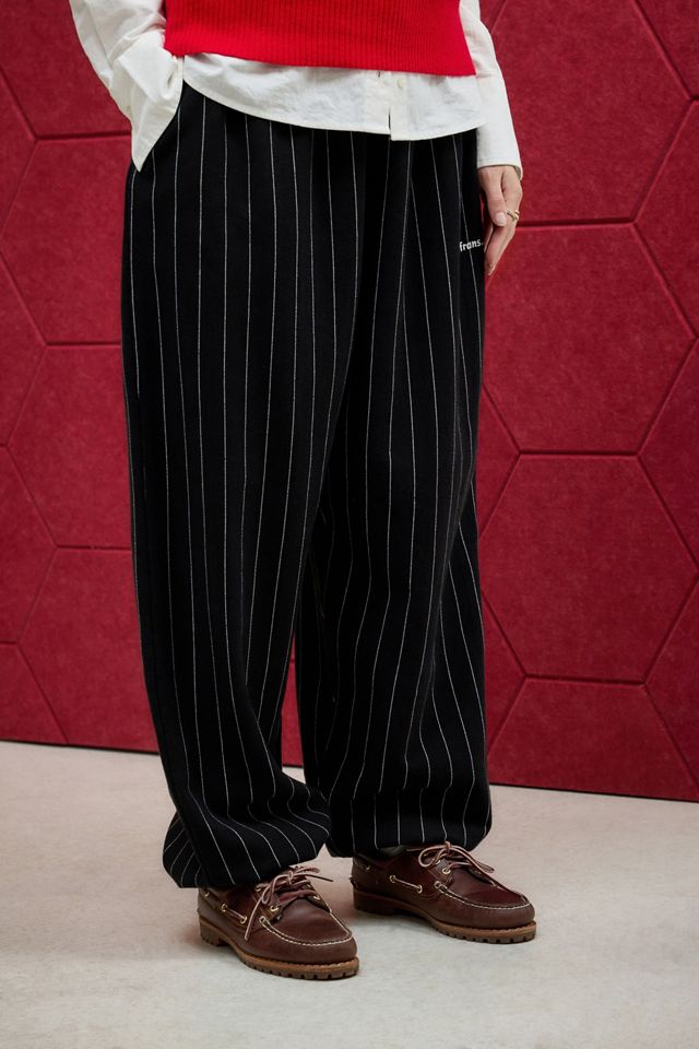iets frans... Pinstripe Black Jersey Harri Joggers #4