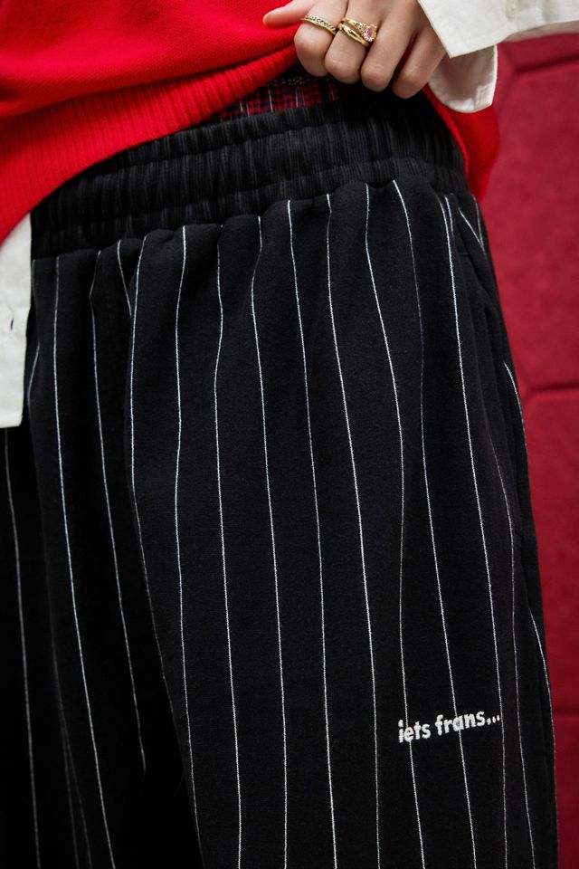 iets frans... Pinstripe Black Jersey Harri Joggers #6