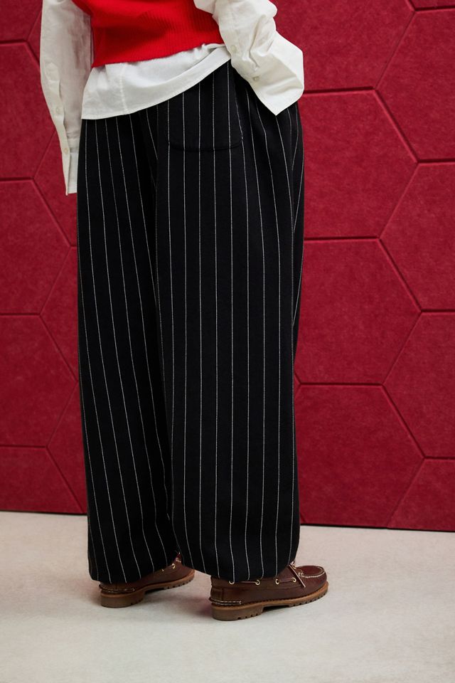 iets frans... Pinstripe Black Jersey Harri Joggers #7