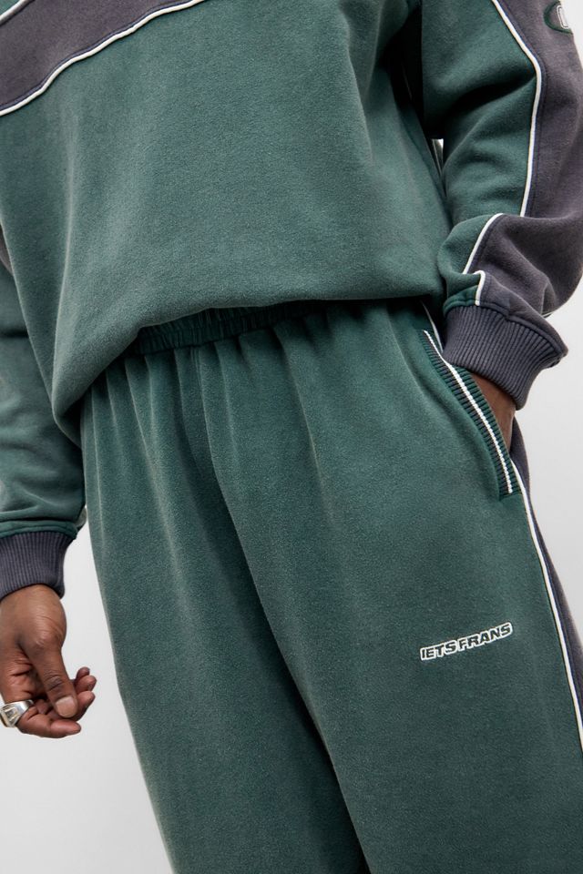 iets frans... Green & Navy Harri Panelled Joggers #6
