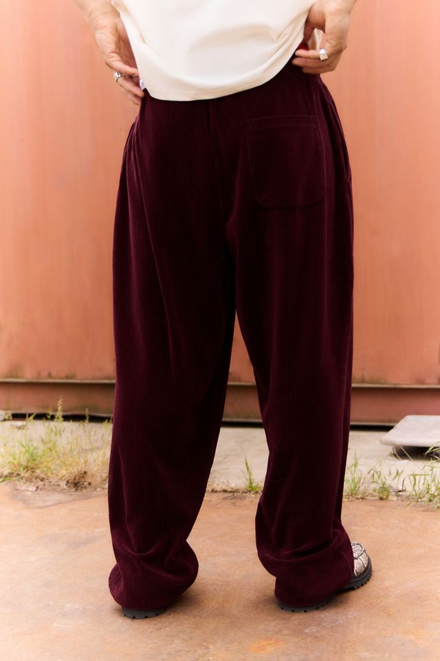 iets frans... Burgundy Harri Corduroy Jersey Joggers #3