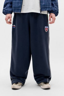 iets frans... Marineblaue Sports Shield Jogginghose