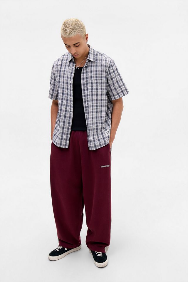 iets frans... Burgunderrote & Graue Paneelierte Harri Baggy-Jogginghose #1