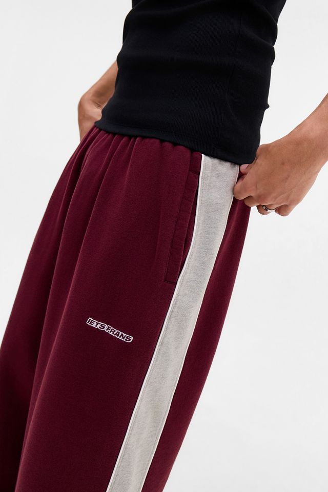 iets frans... Burgunderrote & Graue Paneelierte Harri Baggy-Jogginghose #2