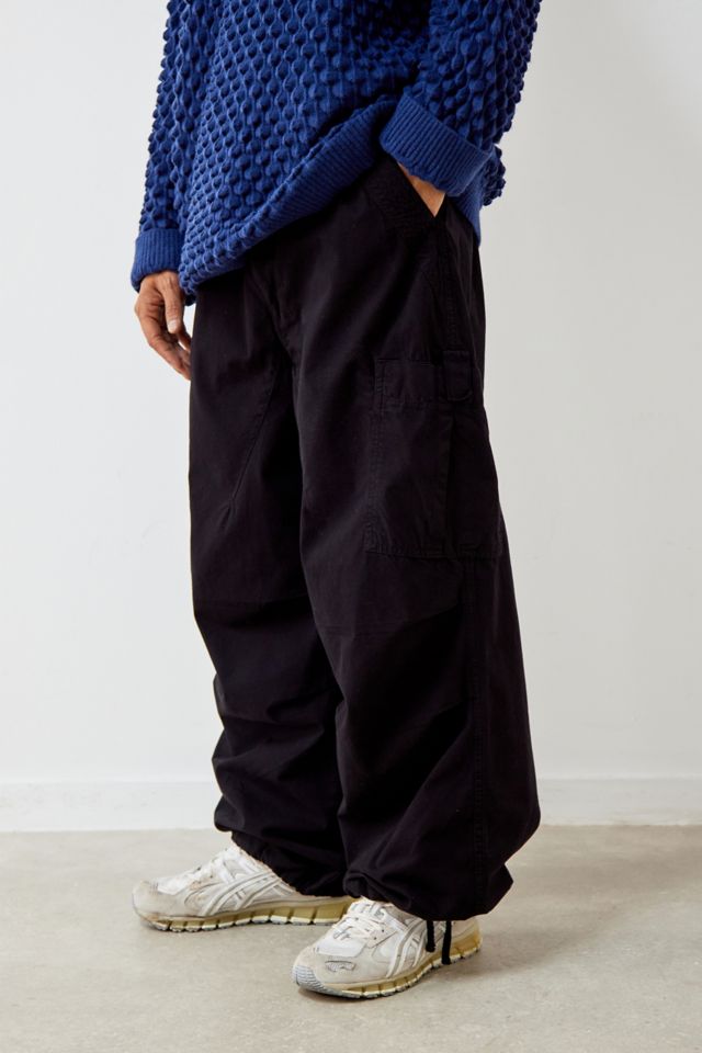 Jaded London Black Oversized Parachute Pants