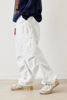 Jaded London White Parachute Cargo Pants | Urban Outfitters UK