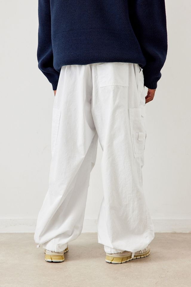 Jaded London OVERSIZED PARACHUTE PANTS - Cargo trousers - white